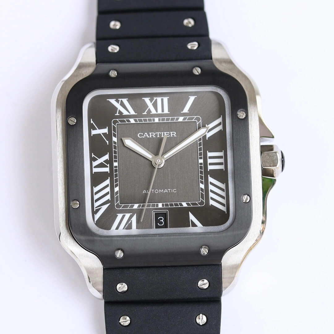 Cartier Santos WSSA0037 GF Factory 1:1 Best Edition Replica Watch V2 Black Strap
