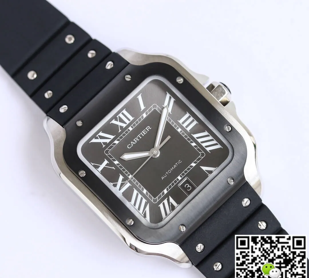 Cartier Santos WSSA0037 GF Factory 1:1 Best Edition Replica Watch V2 Black Strap