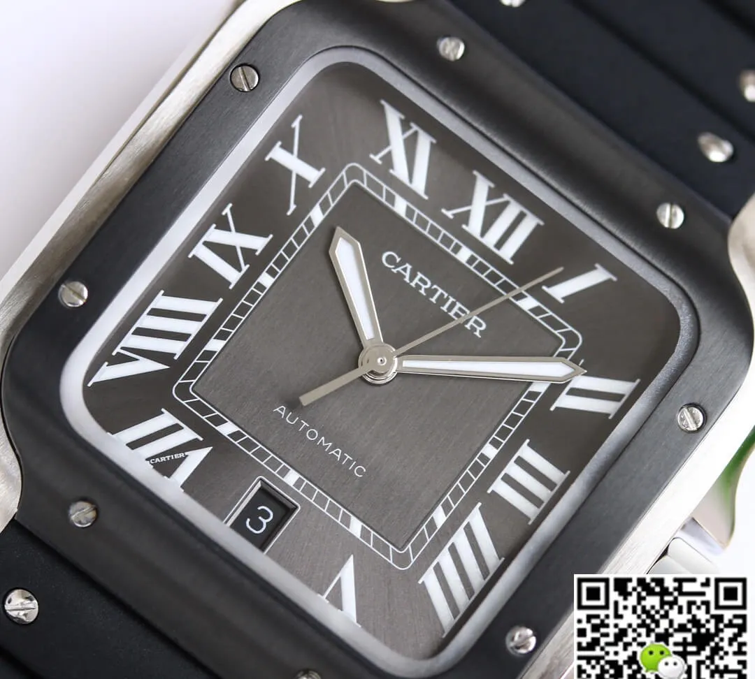 Cartier Santos WSSA0037 GF Factory 1:1 Best Edition Replica Watch V2 Black Strap