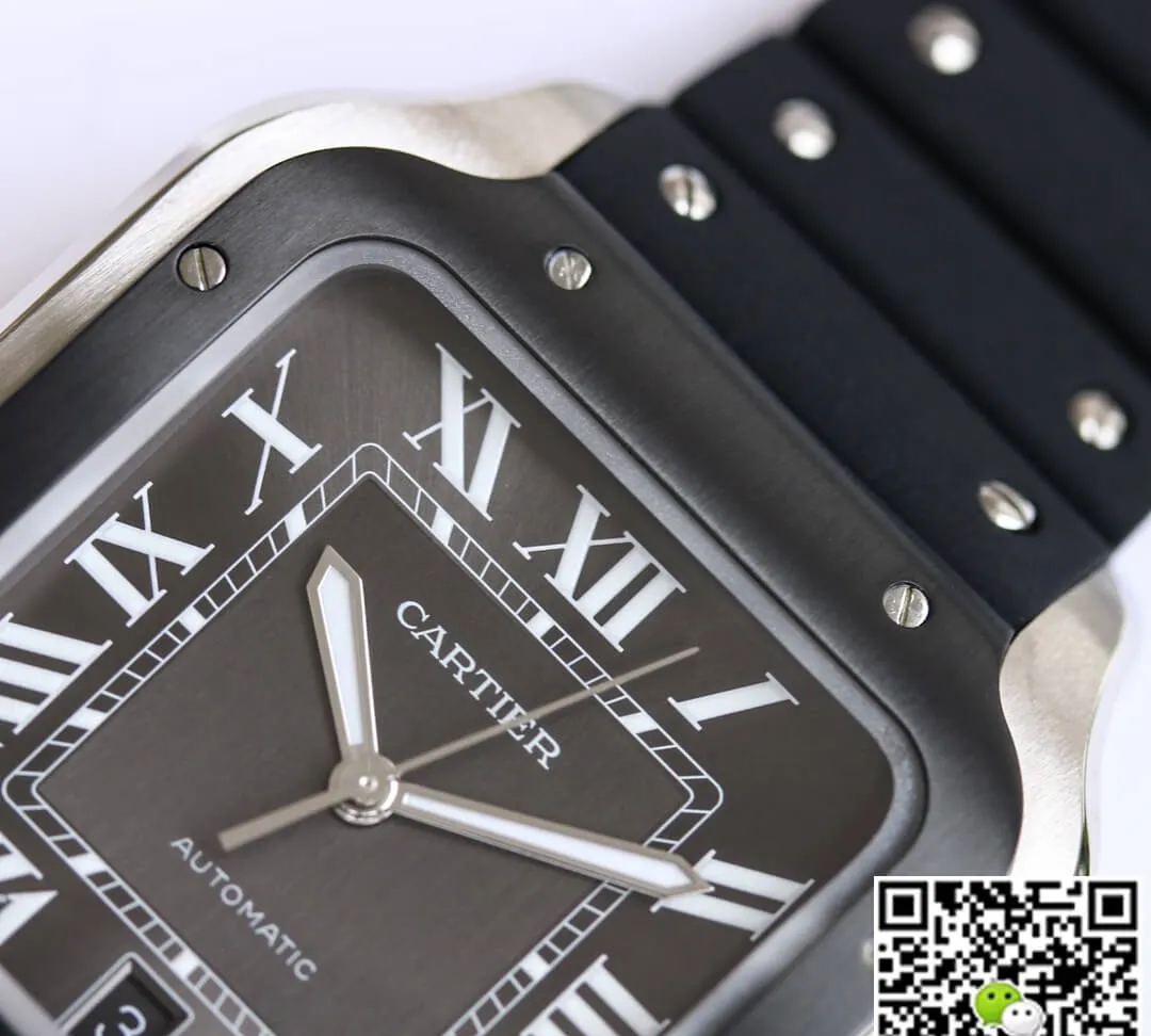 Cartier Santos WSSA0037 GF Factory 1:1 Best Edition Replica Watch V2 Black Strap
