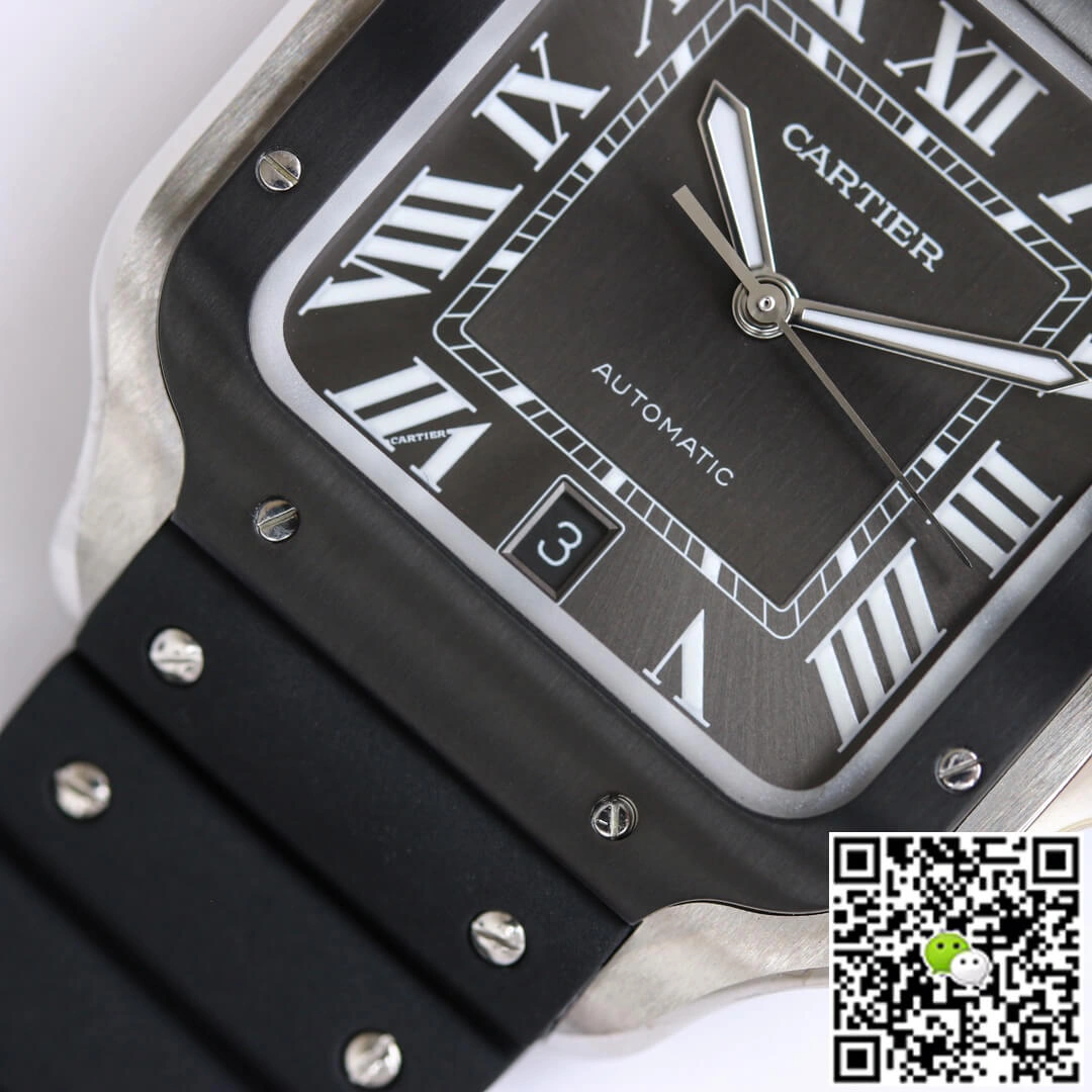 Cartier Santos WSSA0037 GF Factory 1:1 Best Edition Replica Watch V2 Black Strap