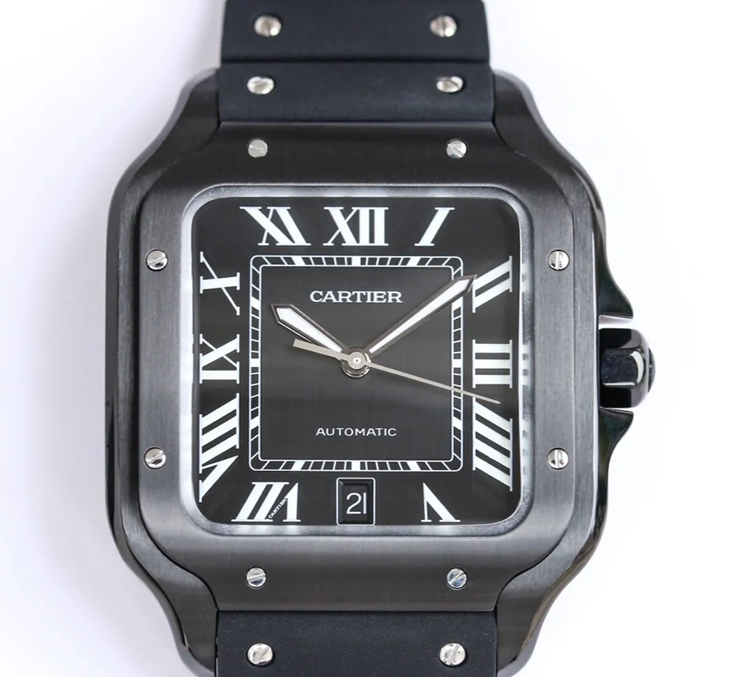 Cartier Santos WSSA0039 GF Factory 1:1 Best Edition Replica Watch V2 Black Case