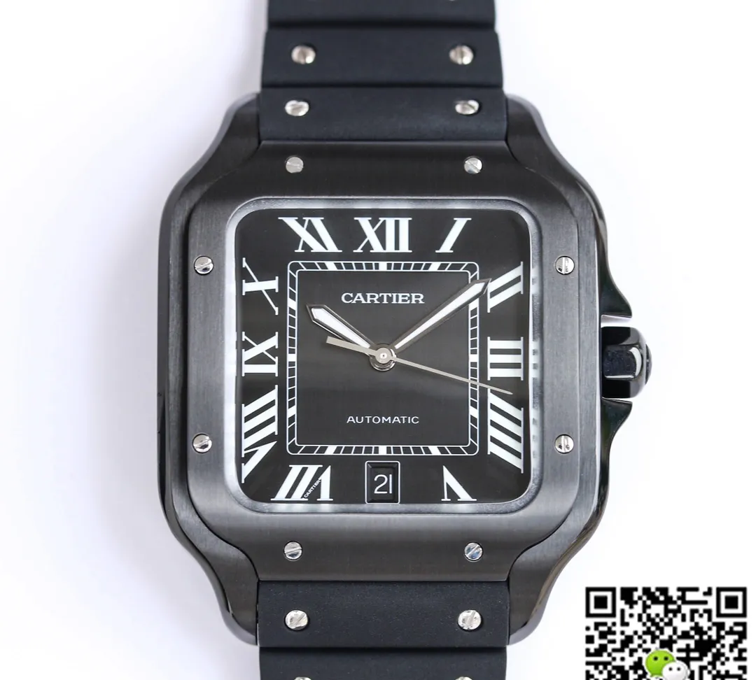 Cartier Santos WSSA0039 GF Factory 1:1 Best Edition Replica Watch V2 Black Case