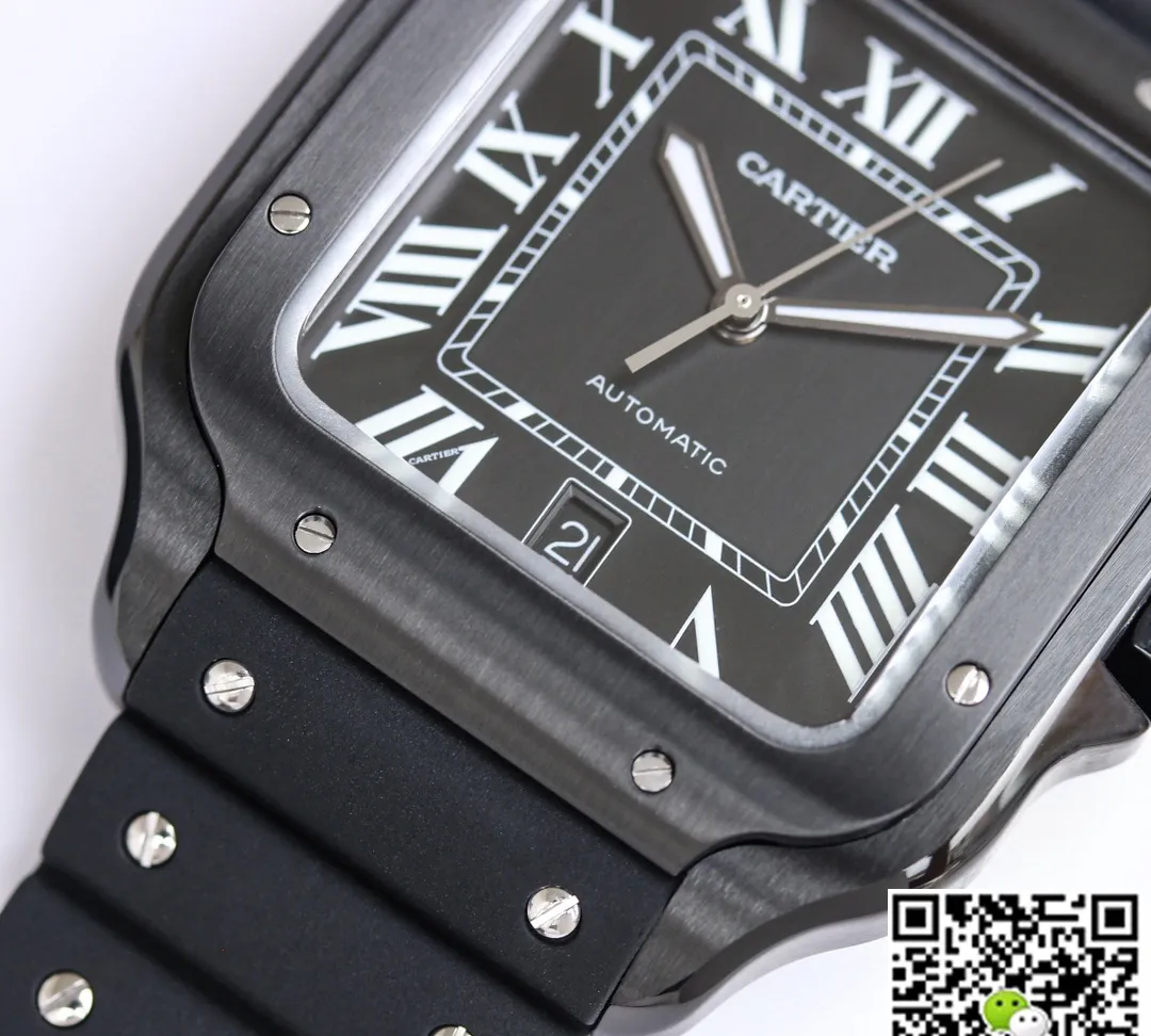 Cartier Santos WSSA0039 GF Factory 1:1 Best Edition Replica Watch V2 Black Case