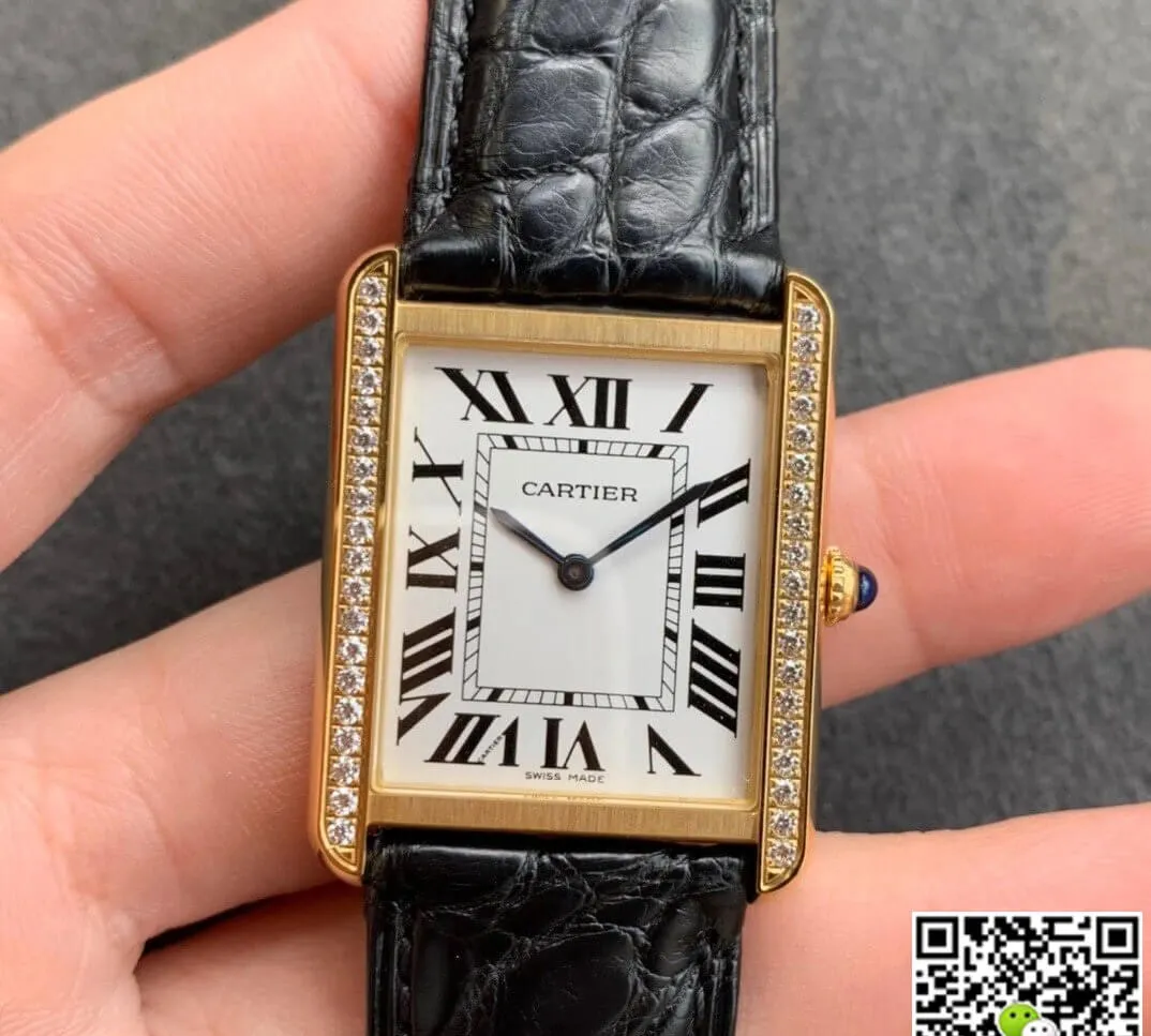 Cartier Tank K11 Factory 1:1 Best Edition Replica Watch V2 White Dial Diamond