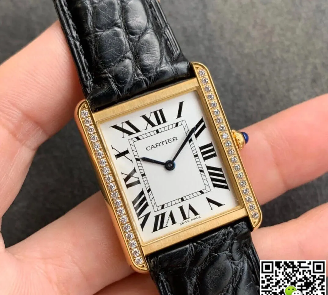 Cartier Tank K11 Factory 1:1 Best Edition Replica Watch V2 White Dial Diamond