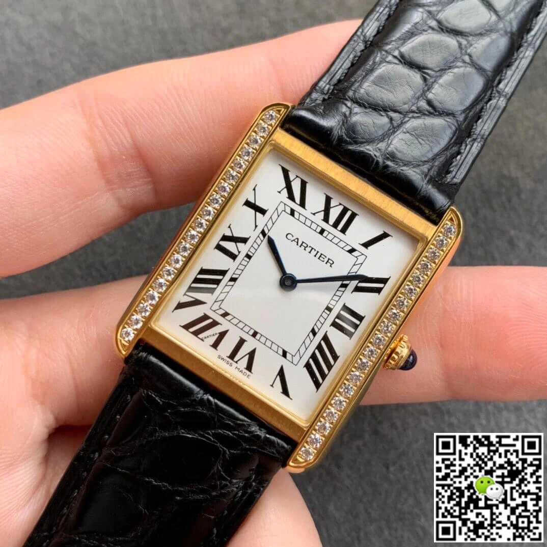 Cartier Tank K11 Factory 1:1 Best Edition Replica Watch V2 White Dial Diamond