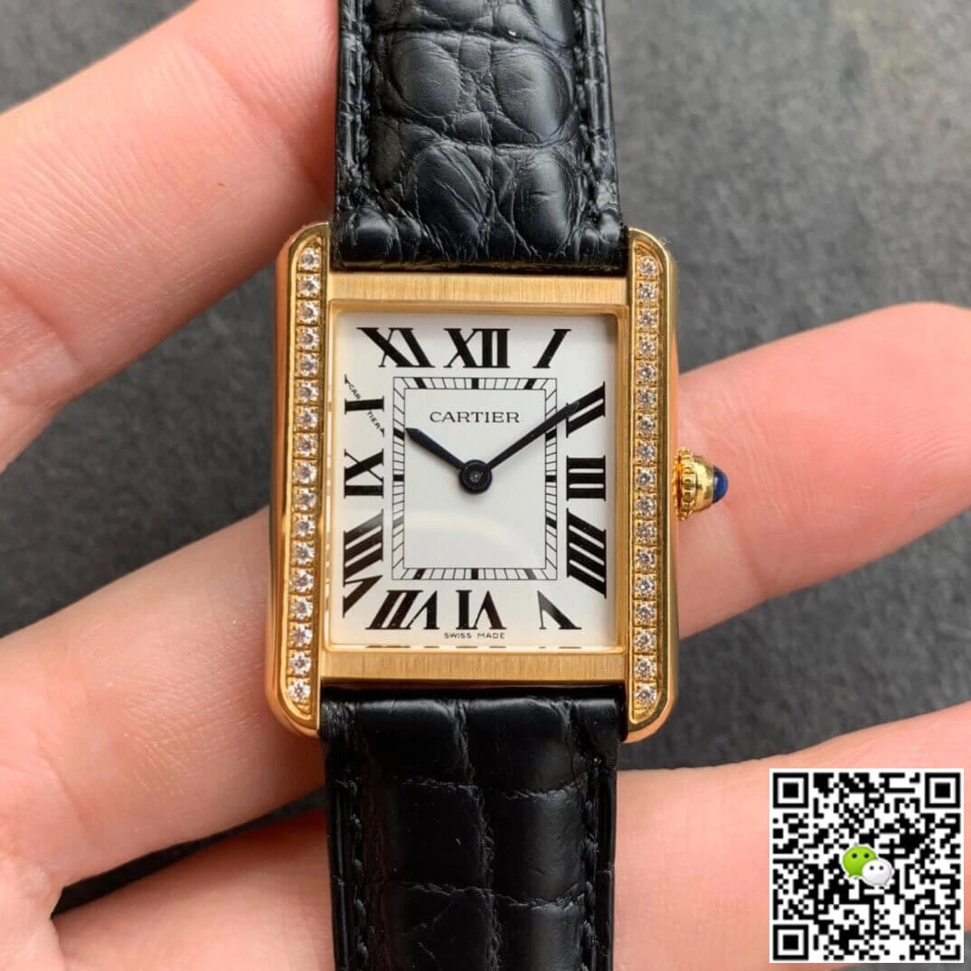 Cartier Tank K11 Factory 1:1 Best Edition Replica Watch V2 White Dial Diamond