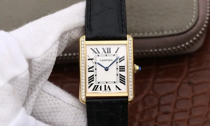 Cartier Tank Ladies K11 Factory 1:1 Best Edition Replica Watch Black Strap