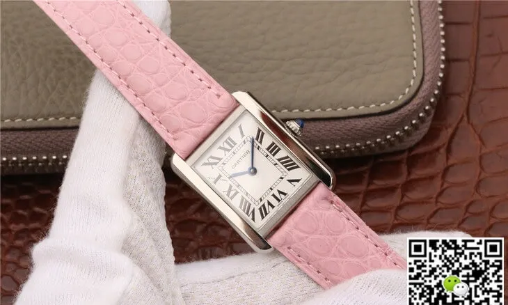 Cartier Tank Ladies K11 Factory 1:1 Best Edition Replica Watch Pink Strap