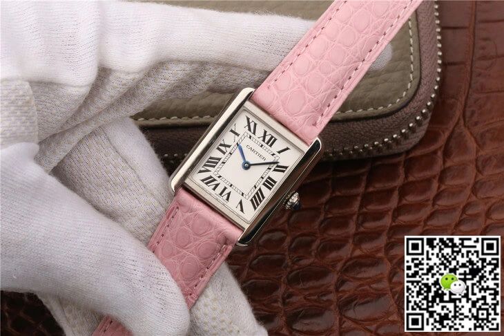 Cartier Tank Ladies K11 Factory 1:1 Best Edition Replica Watch Pink Strap