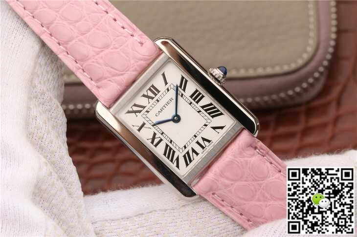 Cartier Tank Ladies K11 Factory 1:1 Best Edition Replica Watch Pink Strap
