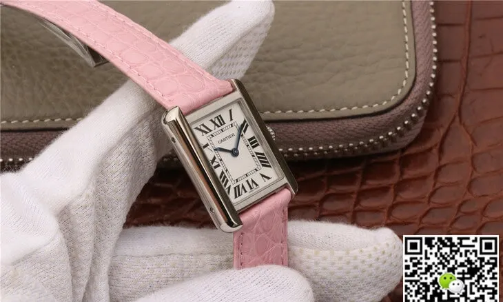 Cartier Tank Ladies K11 Factory 1:1 Best Edition Replica Watch Pink Strap