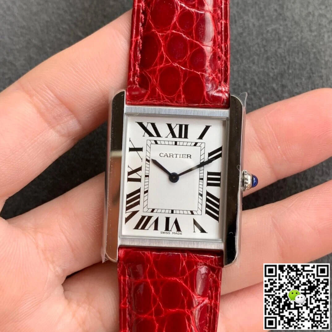 Cartier Tank W5200005 K11 Factory 1:1 Best Edition Replica Watch Red Strap
