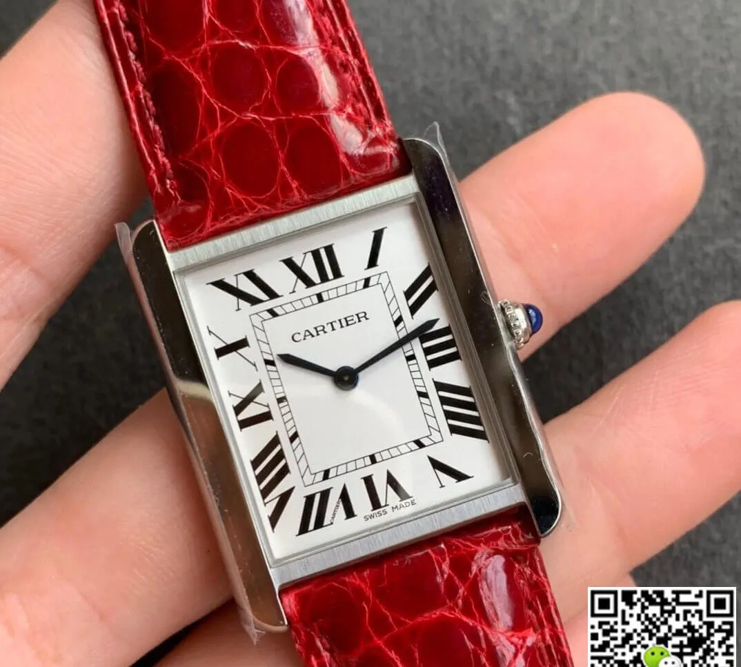 Cartier Tank W5200005 K11 Factory 1:1 Best Edition Replica Watch Red Strap