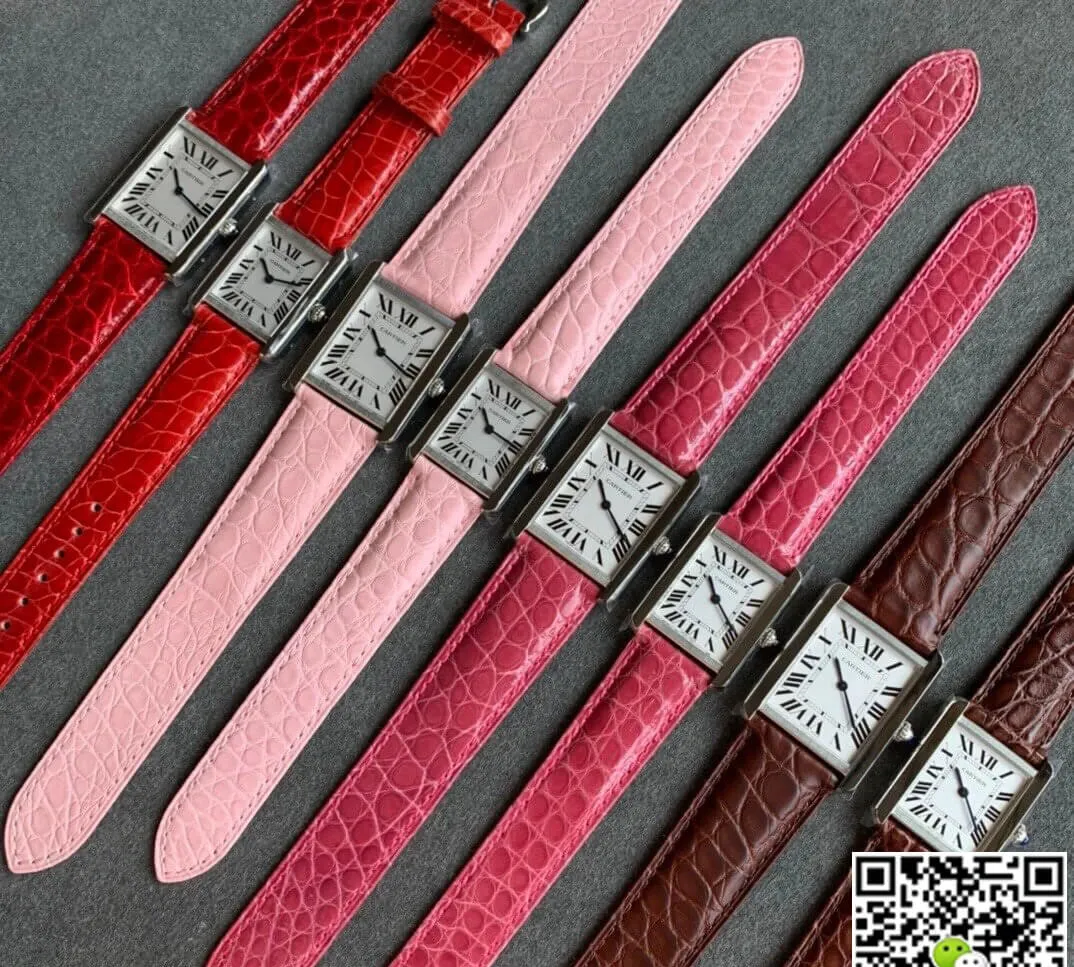 Cartier Tank W5200005 K11 Factory 1:1 Best Edition Replica Watch Red Strap