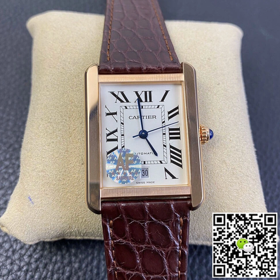 Cartier Tank W5200026 AF Factory 1:1 Best Edition Replica Watch Brown Strap