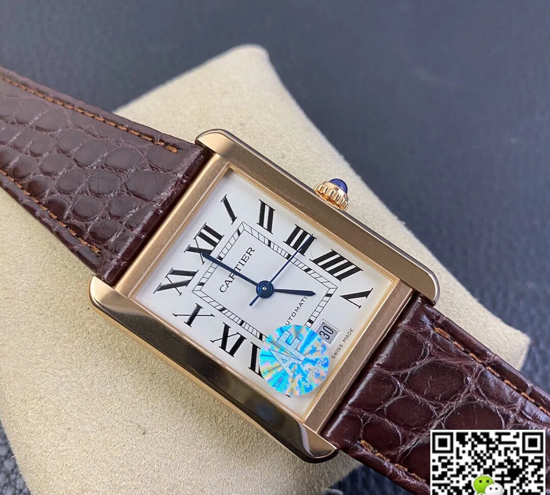 Cartier Tank W5200026 AF Factory 1:1 Best Edition Replica Watch Brown Strap