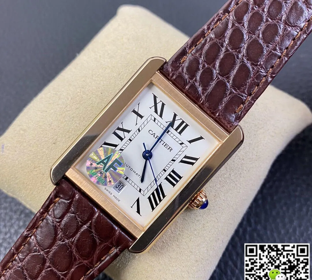 Cartier Tank W5200026 AF Factory 1:1 Best Edition Replica Watch Brown Strap