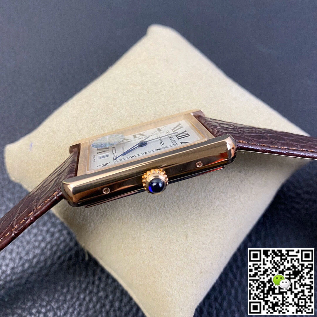 Cartier Tank W5200026 AF Factory 1:1 Best Edition Replica Watch Brown Strap