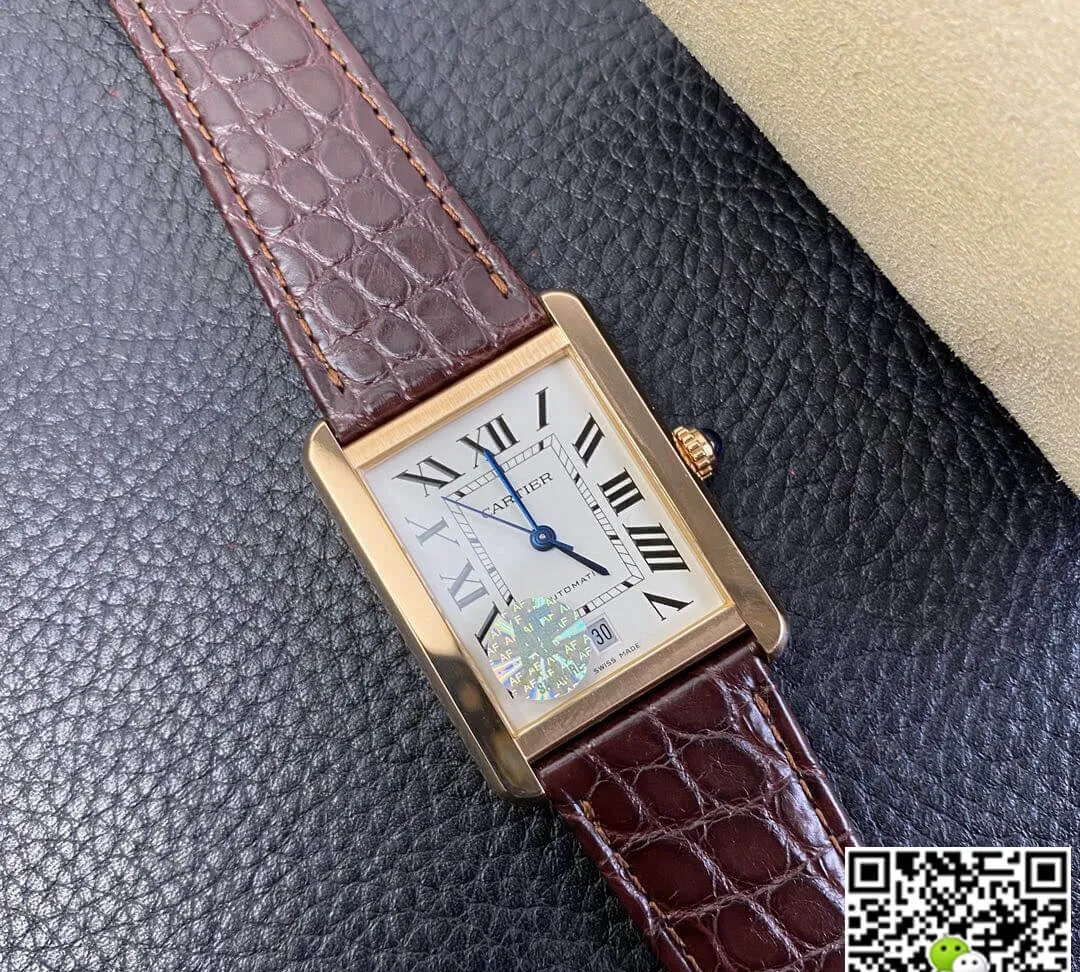 Cartier Tank W5200026 AF Factory 1:1 Best Edition Replica Watch Brown Strap