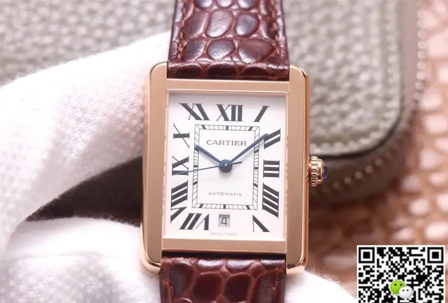 Cartier Tank W5200026 V9 Factory 1:1 Best Edition Replica Watch Leather Strap