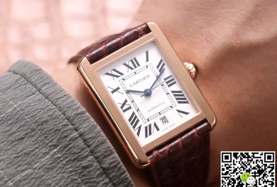 Cartier Tank W5200026 V9 Factory 1:1 Best Edition Replica Watch Leather Strap