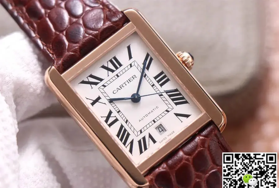 Cartier Tank W5200026 V9 Factory 1:1 Best Edition Replica Watch Leather Strap