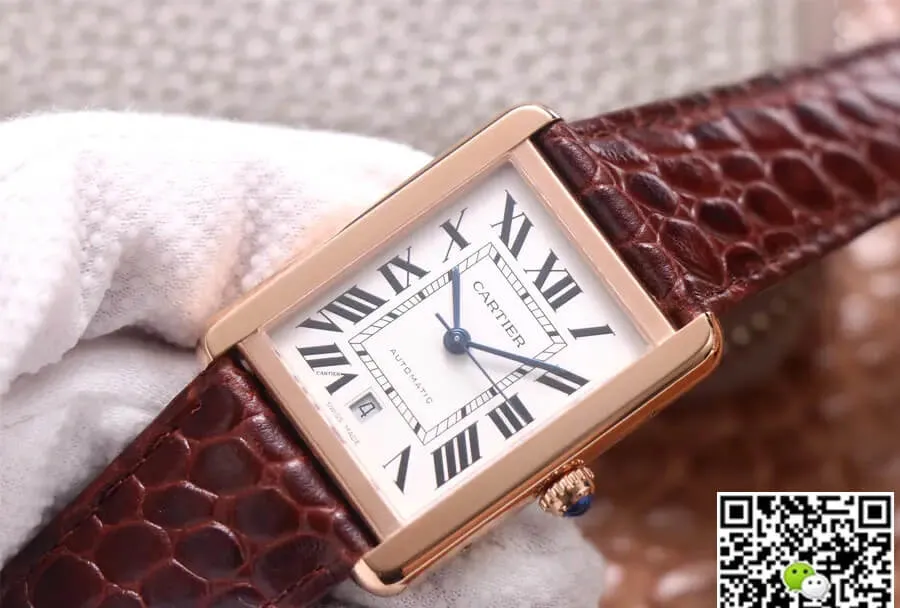 Cartier Tank W5200026 V9 Factory 1:1 Best Edition Replica Watch Leather Strap
