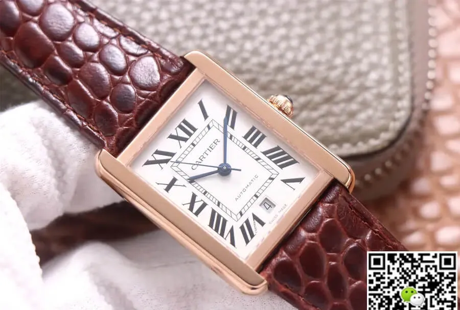 Cartier Tank W5200026 V9 Factory 1:1 Best Edition Replica Watch Leather Strap