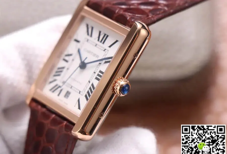 Cartier Tank W5200026 V9 Factory 1:1 Best Edition Replica Watch Leather Strap