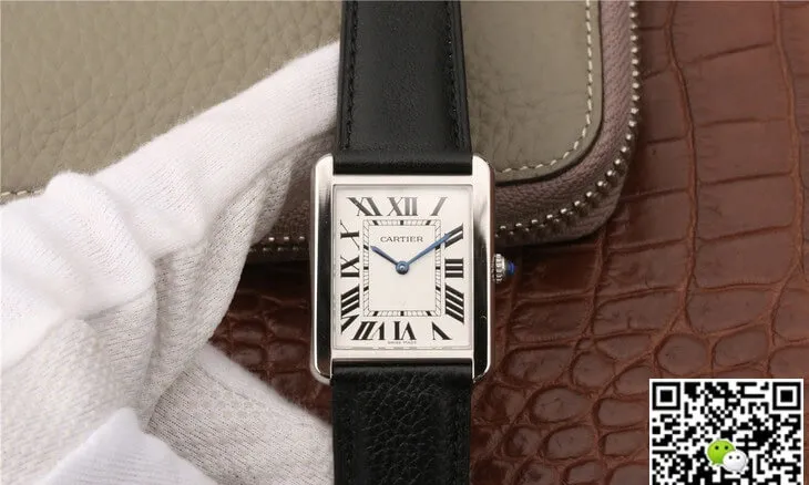 Cartier Tank WSTA0028 K11 Factory 1:1 Best Edition Replica Watch Black Strap