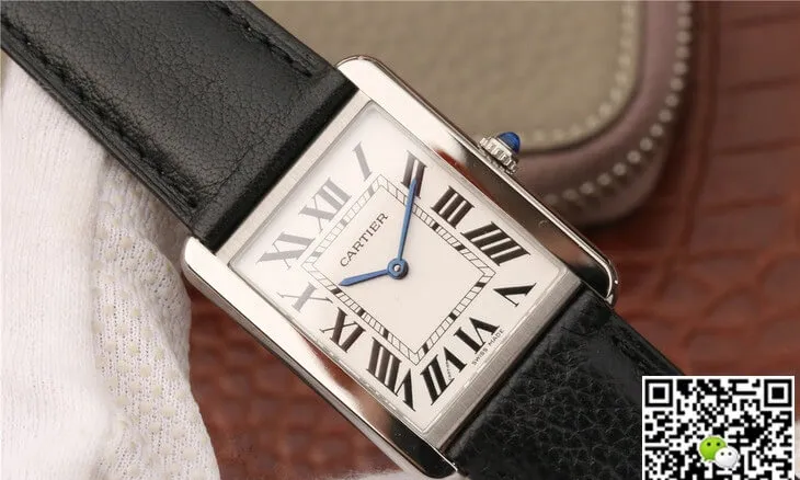 Cartier Tank WSTA0028 K11 Factory 1:1 Best Edition Replica Watch Black Strap