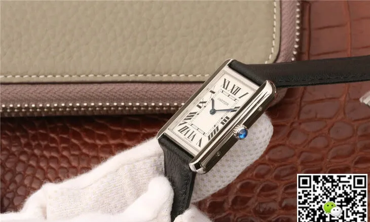 Cartier Tank WSTA0028 K11 Factory 1:1 Best Edition Replica Watch Black Strap