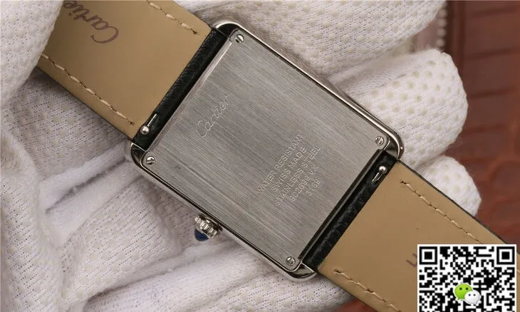 Cartier Tank WSTA0028 K11 Factory 1:1 Best Edition Replica Watch Black Strap