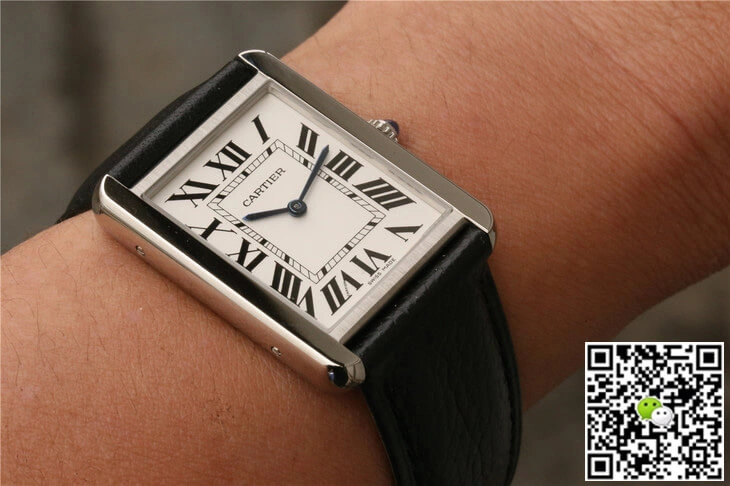 Cartier Tank WSTA0028 K11 Factory 1:1 Best Edition Replica Watch Black Strap