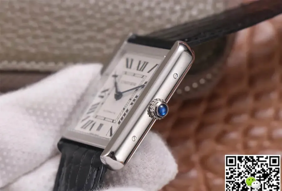 Cartier Tank WSTA0029 V9 Factory 1:1 Best Edition Replica Watch Black Strap