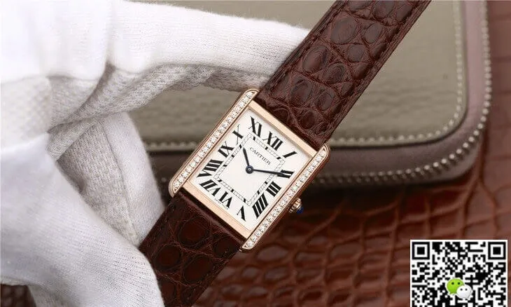 Cartier Tank WT200005 K11 Factory 1:1 Best Edition Replica Watch Brown Strap