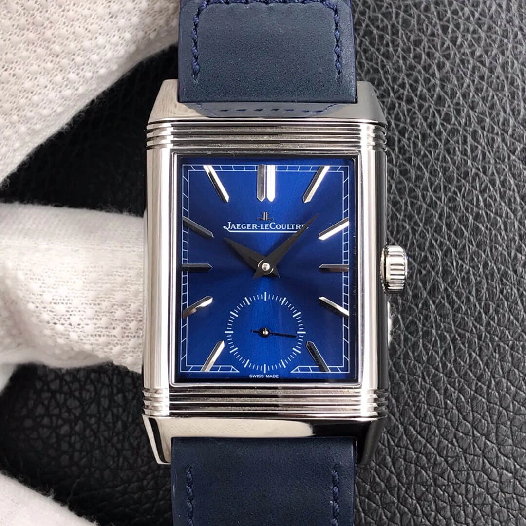 Jaeger LeCoultre Reverso Flip MG Factory 1:1 Best Edition Replica Watch Blue Leather Strap