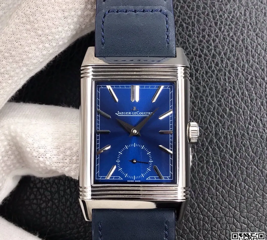 Jaeger LeCoultre Reverso Flip MG Factory 1:1 Best Edition Replica Watch Blue Leather Strap