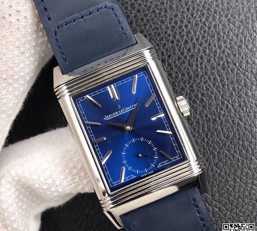 Jaeger LeCoultre Reverso Flip MG Factory 1:1 Best Edition Replica Watch Blue Leather Strap