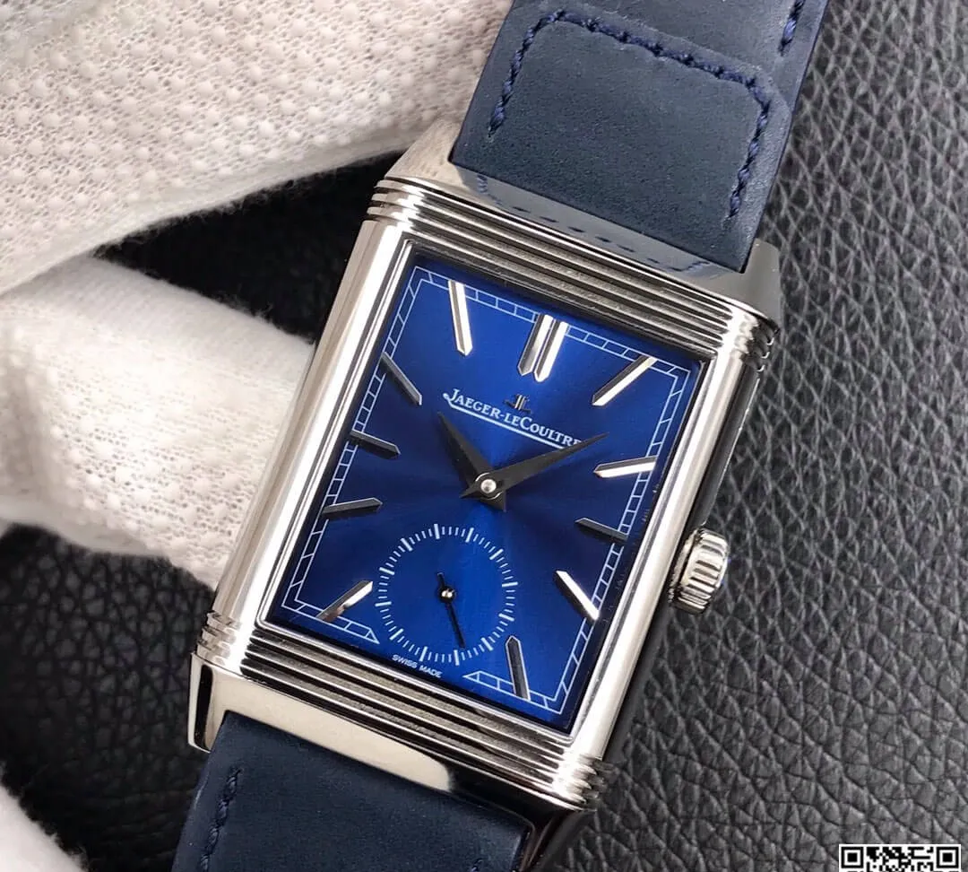 Jaeger LeCoultre Reverso Flip MG Factory 1:1 Best Edition Replica Watch Blue Leather Strap