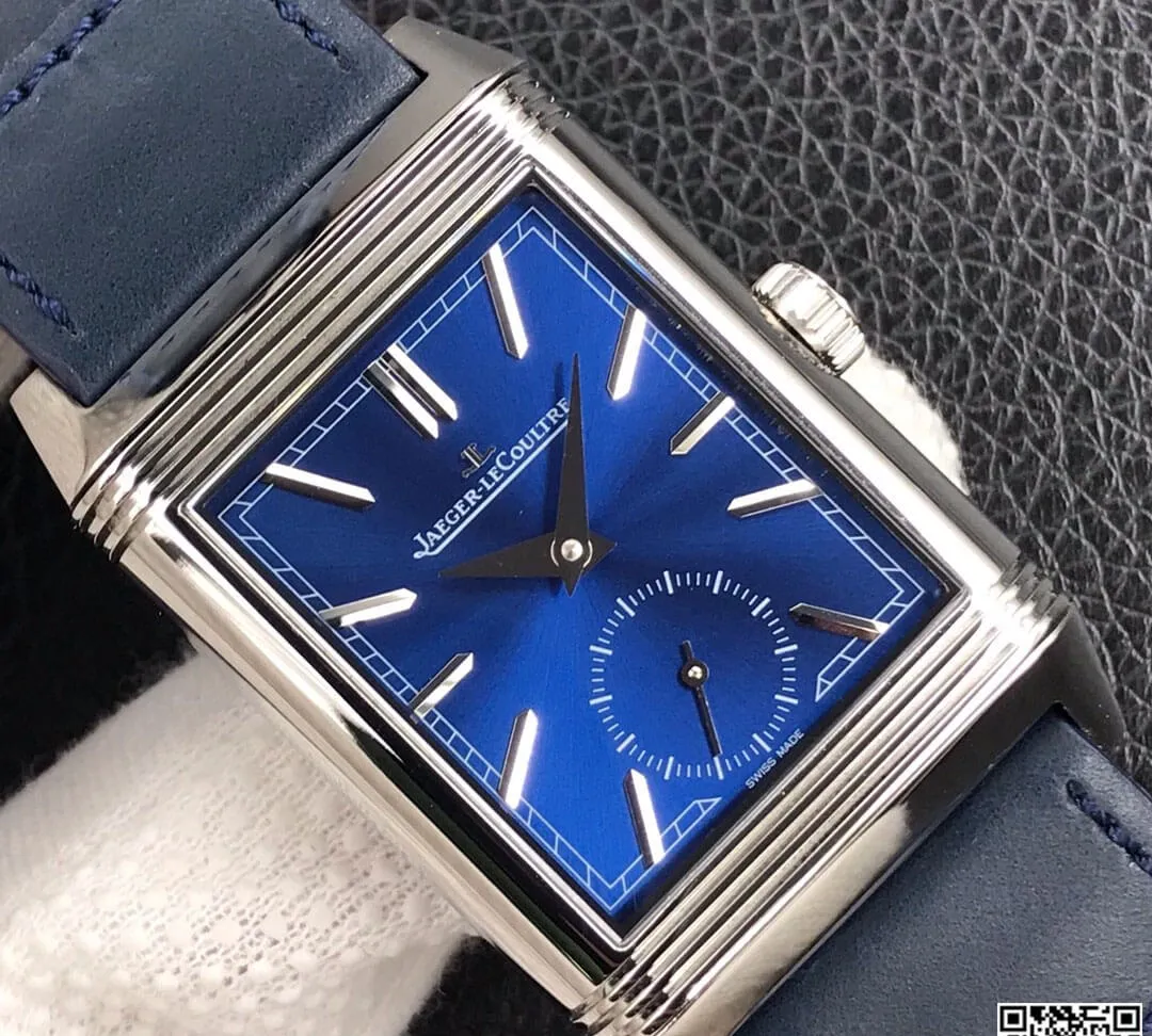 Jaeger LeCoultre Reverso Flip MG Factory 1:1 Best Edition Replica Watch Blue Leather Strap