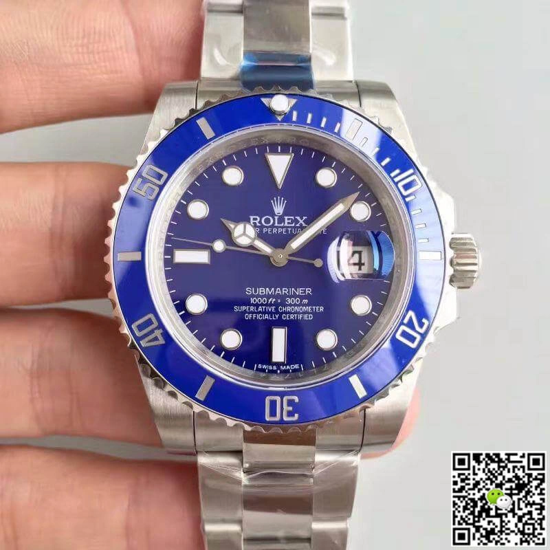 Rolex Submariner Date 116619LB Noob Factory 1:1 Best Edition Replica Watch Swiss ETA3135 Blue Dial