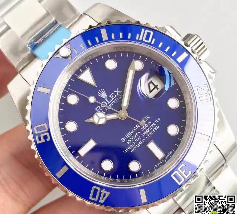 Rolex Submariner Date 116619LB Noob Factory 1:1 Best Edition Replica Watch Swiss ETA3135 Blue Dial