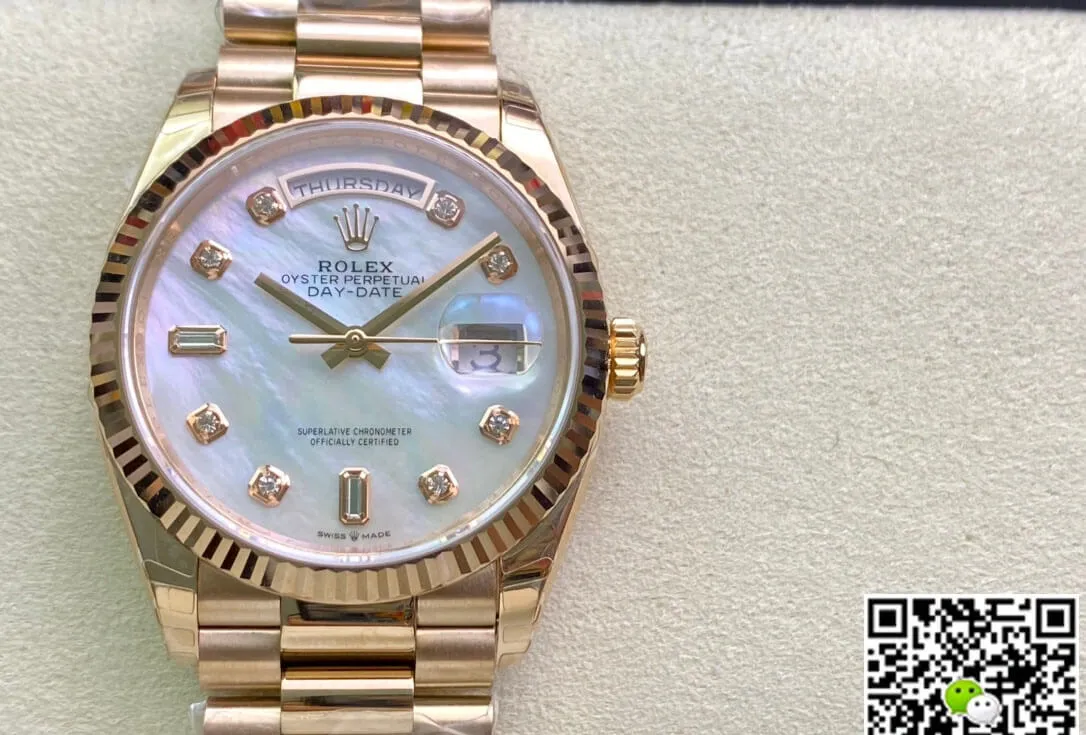 Rolex Day Date M128235-0029 EW Factory 1:1 Best Edition Replica Watch Gold-Tone Steel Strap