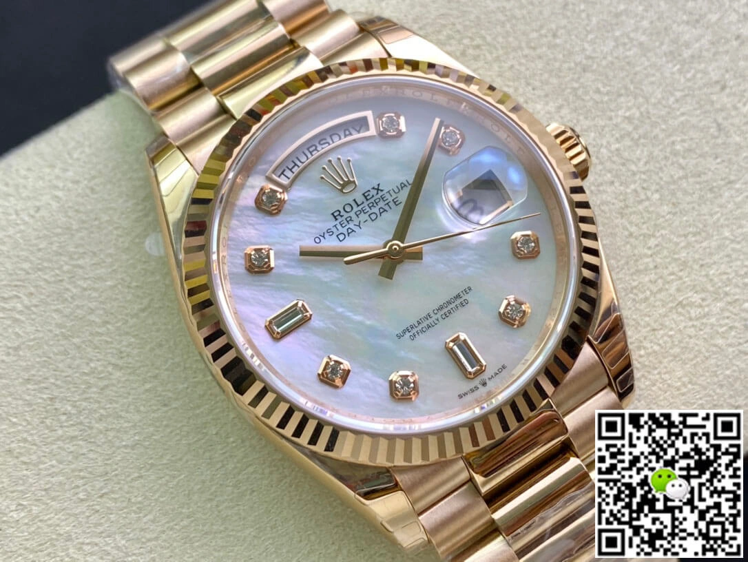 Rolex Day Date M128235-0029 EW Factory 1:1 Best Edition Replica Watch Gold-Tone Steel Strap