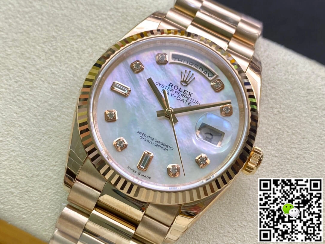 Rolex Day Date M128235-0029 EW Factory 1:1 Best Edition Replica Watch Gold-Tone Steel Strap