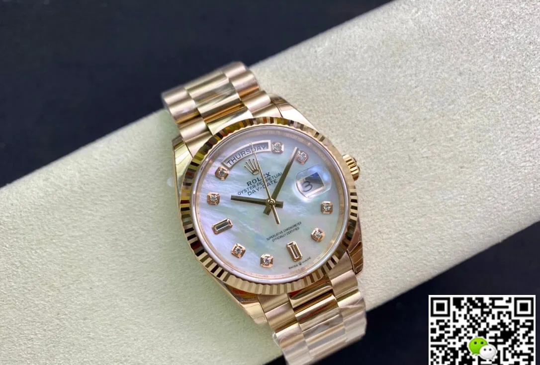 Rolex Day Date M128235-0029 EW Factory 1:1 Best Edition Replica Watch Gold-Tone Steel Strap
