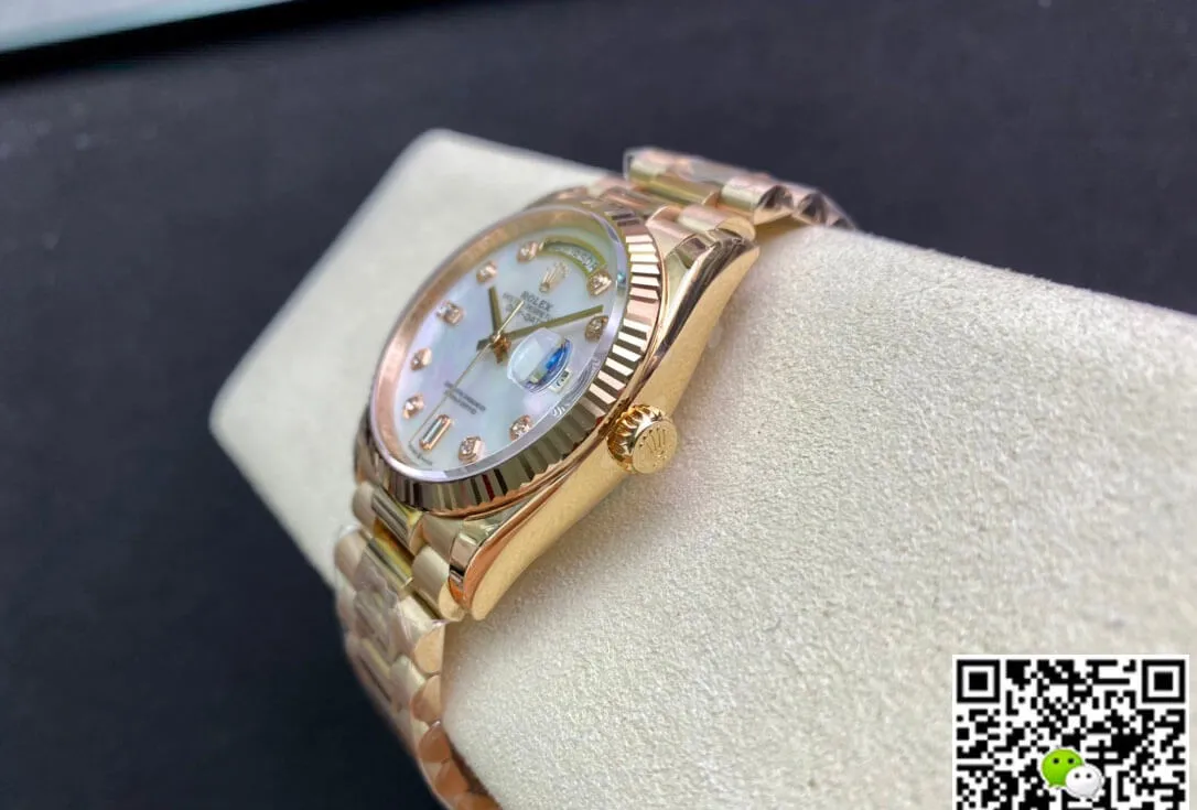 Rolex Day Date M128235-0029 EW Factory 1:1 Best Edition Replica Watch Gold-Tone Steel Strap